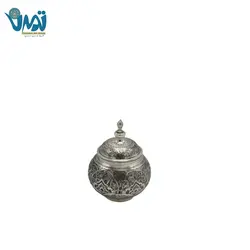 قندان برنجی قلم زنی شده آبکاری نقره