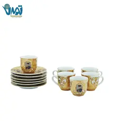 سرویس چای خوری چینی شاه عباسی عسلی طلایی