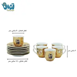 سرویس چای خوری چینی شاه عباسی عسلی طلایی
