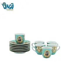 سرویس چای خوری چینی شاه عباسی آبی فیروزه ای