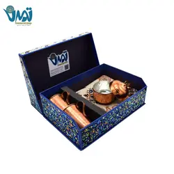 پک هدیه سفره قلمکار و ظروف مسی ترنج