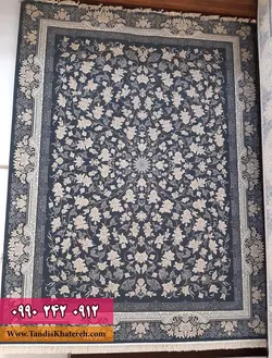 فرش صدف زمینه دودی - فرش تندیس خاطره کاشان - فرش ماشینی - فرش - فرش خوب