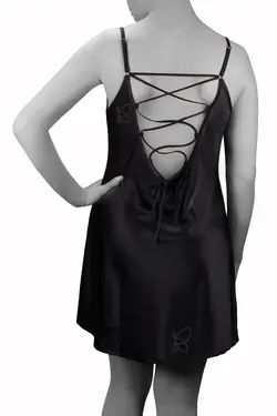 لباس خواب پیرهن پشت ضربدری وشورت لامباداساتن کد16071تی بی ان