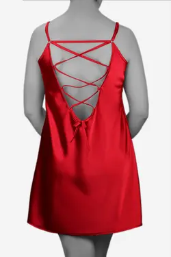 لباس خواب پیرهن پشت ضربدری وشورت لامباداساتن کد16071تی بی ان