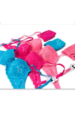 ست سوتین و شورت اسفنجی فنردار بدون جک کد 122010 تی بی ان