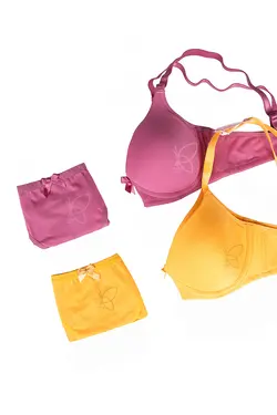 ست سوتین و شورت اسفنجی بدون جک باروکش نخی کد1996تی بی ان