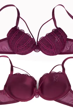 سوتین اسفنجی جکدار  دانتل هارنس دار فنری کد19868تی بی ان