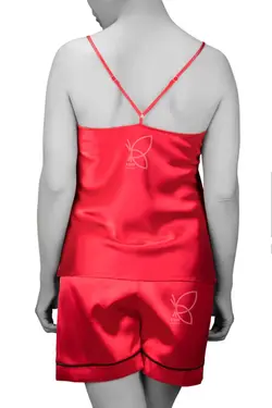 لباس خواب تاپ شلوارک ساتن شورت لامبادا کد 16061 تی بی ان