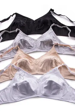 سوتین نخ پنبه مکه ای سه دوخت بدون فنر کد 1104 تی بی ان