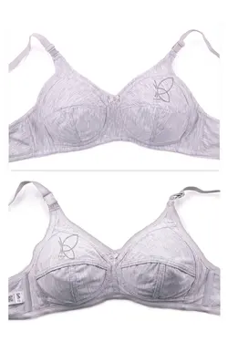 سوتین نخ پنبه مکه ای سه دوخت بدون فنر کد 1104 تی بی ان