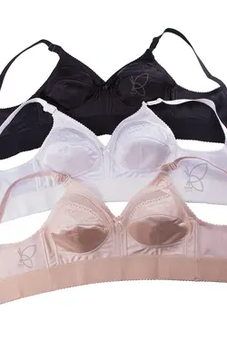 سوتین نیمه بلند گلدوزی بدون فنر با تو دوزی نخی کد 1816 تی بی ان