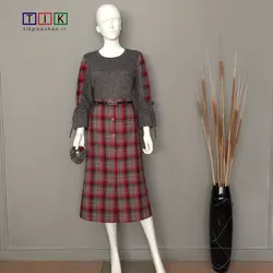 دامن پشمی چهارخانه