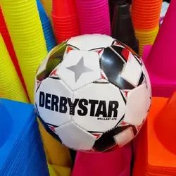 توپ فوتبال دربی استار رنگ سفید -مشکی سایز4