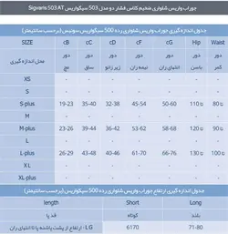 جوراب واریس شلواری ضخیم کلاس فشار دو مدل 503 سیگواریس sigvaris