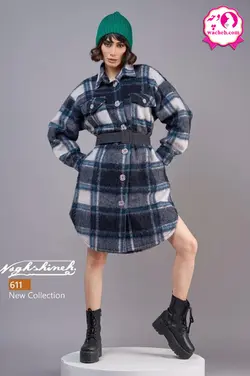 مانتو چهارخونه بارداری و شیر دهی پشمی نوشین