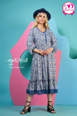 پیراهن بارداری و شیردهی گلدار خرجکار وال بی تا