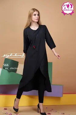 مانتو بارداری چپ و راستی نخ ملانژ گردنبندی افسون