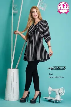 تونیک بارداری و شیردهی چپ و راستی راه راه منگوله ای پرنسا