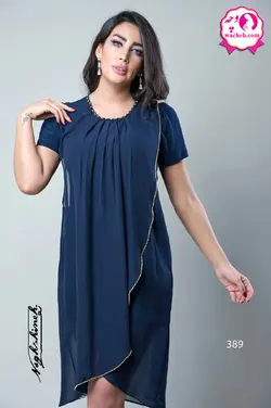 پیراهن بارداری قواره دار زیره ریون کش و رویه حریر شیفون دست دوزی نگین دوزی