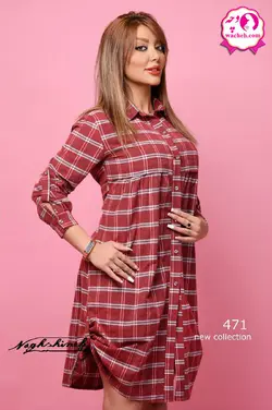 تونیک مانتو بارداری و شیردهی جلو دکمه دار و زیپ مخفی