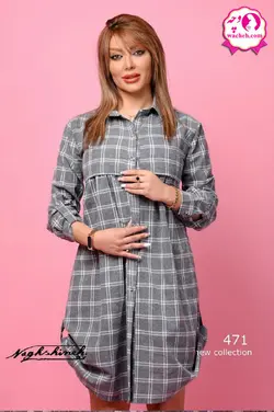 تونیک مانتو بارداری و شیردهی جلو دکمه دار و زیپ مخفی