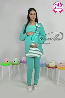 تیشرت شلوار بارداری و شیردهی گل لاله