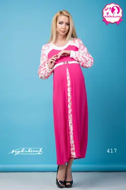 پیراهن بارداری کرپ پایین چاکدار توپی