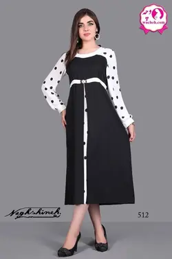 پیراهن بارداری کرپ پایین چاکدار توپی