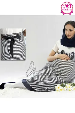 پیراهن بارداری حریر راه راه مجلسی