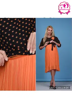 پیراهن بارداری و شیردهی خالدار پایین پلیسه