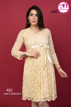 پیراهن بارداری گیپور حاشیه دانتل کش