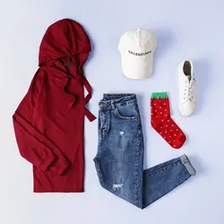 6405-بلوز کلاه دار سارن