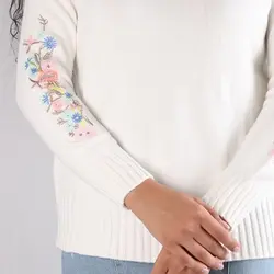 6378-بلوز بافت آستین گلدوزی سلوا