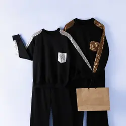 6438-ست بلوز و شلوار دورس پولک دار