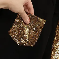 6438-ست بلوز و شلوار دورس پولک دار