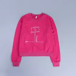 6430-بلوز چاپی گربه لاغر