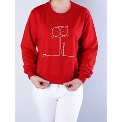 6430-بلوز چاپی گربه لاغر