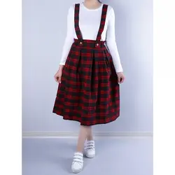 6428-دامن ساسبندی چهارخونه ۲