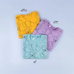 6485-بلوز دورس تمام چاپ خرس