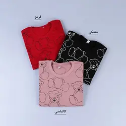 6485-بلوز دورس تمام چاپ خرس