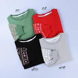 6645-بلوز آستین چاپی سلین