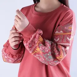 6645-بلوز آستین چاپی سلین