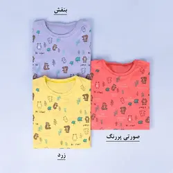 6748-بلوز چاپی خرس و درخت