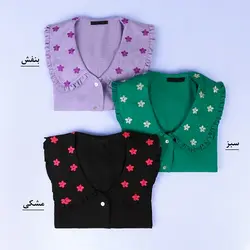 6882-شومیز یقه گلدوزی گل