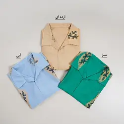 7258-شومیز یقه هفت گلدوزی برگ