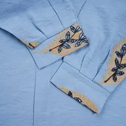 7258-شومیز یقه هفت گلدوزی برگ