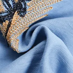 7258-شومیز یقه هفت گلدوزی برگ