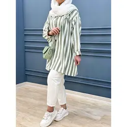 7275-مانتو راه راه همراز