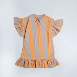 7438-پیراهن راه راه پایین چین