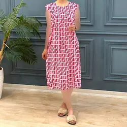 پیراهن نخی طرحدار کد 7848